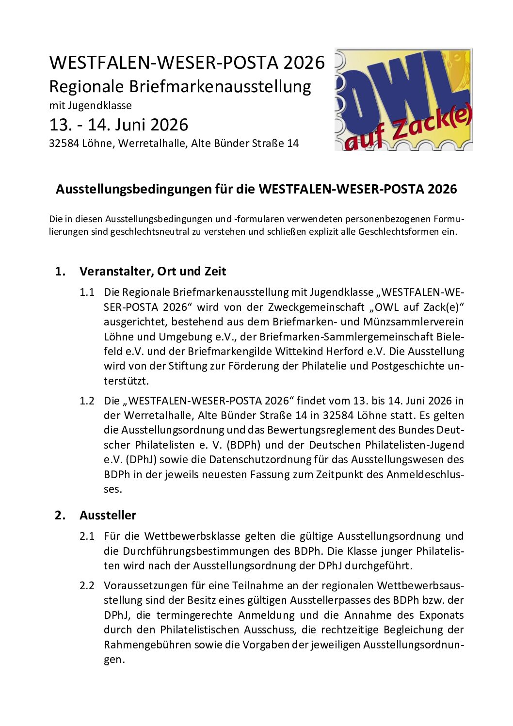 Ausstellungsbedingungen WWP2026